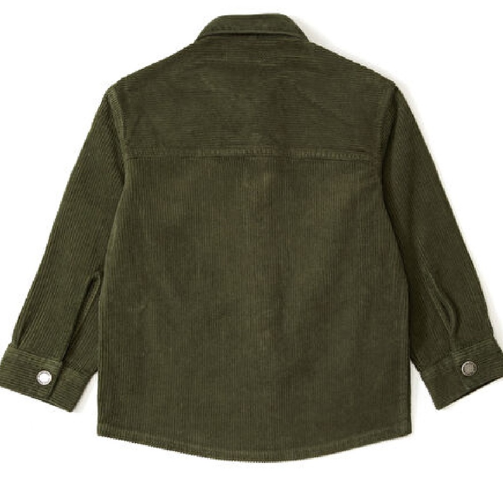 NWT [Golden Goose] Green Long-Sleeve Button-Up Embroidered Corduroy Shirt Kids 6 - Picture 3 of 12